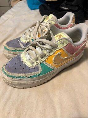 Nike Custom Cut Air Force 1 Pastel Multi-Panel Low Top Sneakers